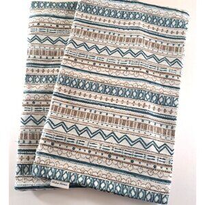 Geometric Rectangular Pillow Covers Green Beige Textured Mika Home Zip 19x22